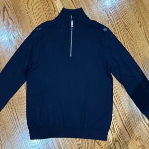 Burberry Men's Dark Blue Zip-Up Sweater